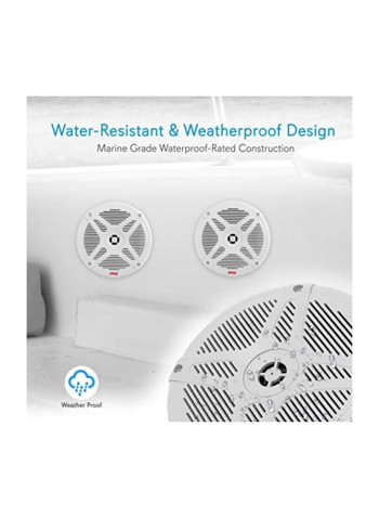 2-Piece Bluetooth Marine Speakers PLMRBT65W White