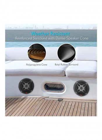 2-Way Outdoor Audio Stereo Marine Speakers PLMRBT65B Black