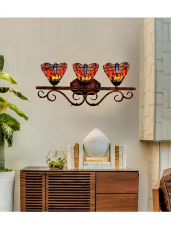 Retro Dragonfly Three Heads Wall Lamp Multicolour