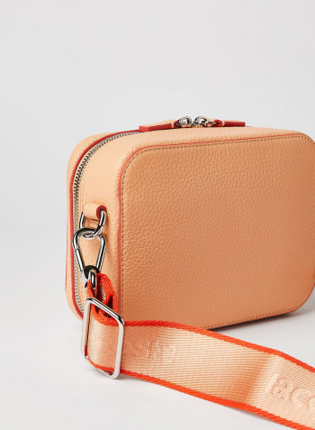 Leather Crossbody Bag Orange