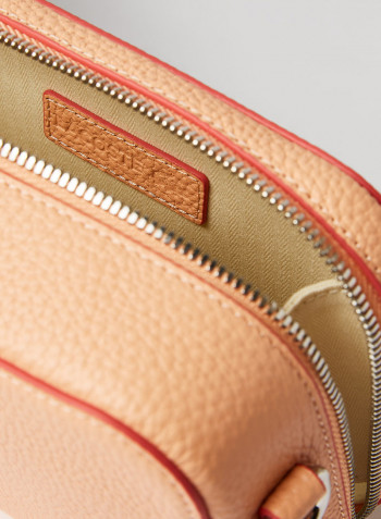 Leather Crossbody Bag Orange