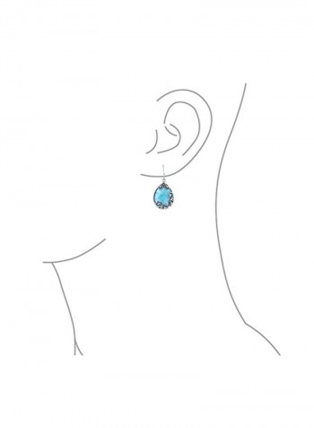 925 Sterling Silver Gemstone Studded Teardrop Earrings
