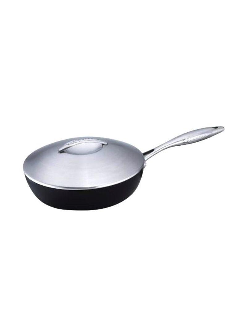 Saute Pan With Lid Black/Silver 10.25inch