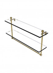 Mambo Collection Wall Mounted Towel Bar Wood Shelf Clear/Gold 22x5inch