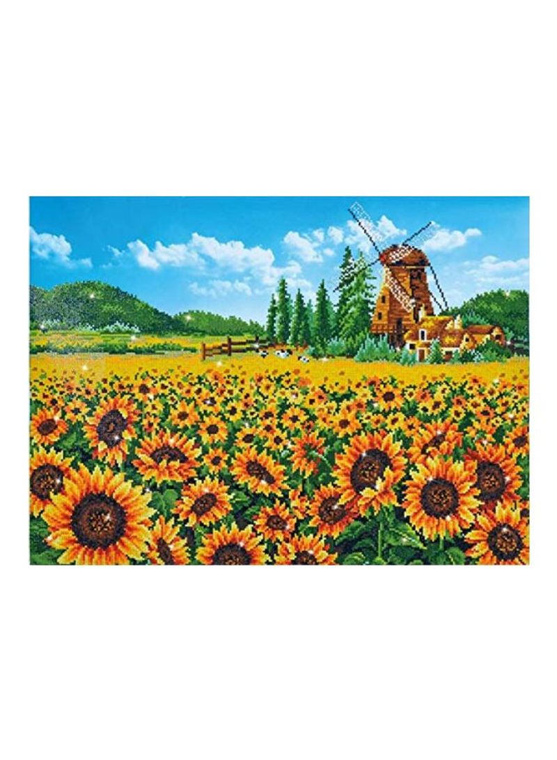 Sunflower Windmill Dotz Diamond Embroidery Kit Yellow/Green/Beige