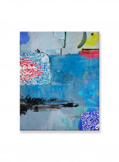 Abstract Painting Wall Art Canvas Blue 80x100centimeter