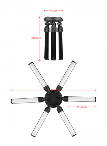 Tl-900S Digital Photography Star-Shaped Circle LED Light Tubes Black