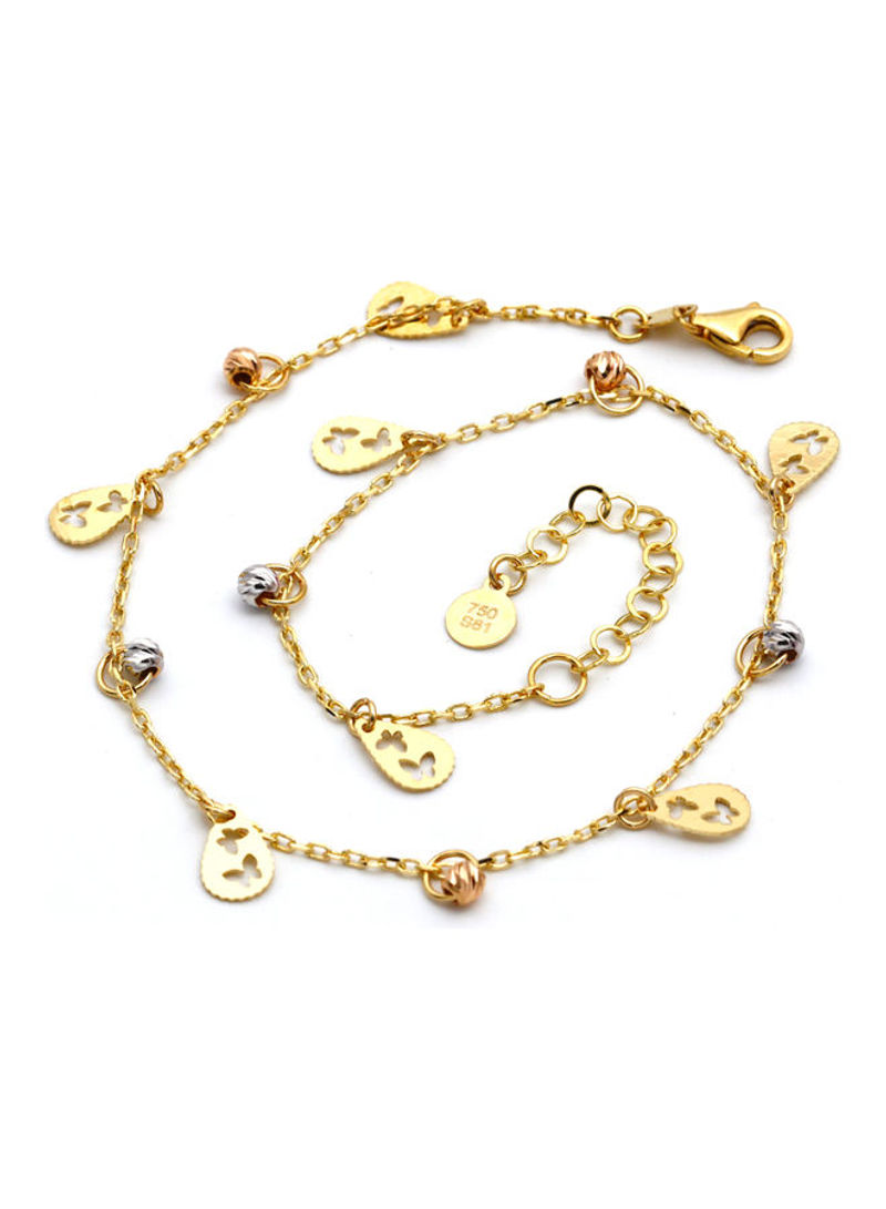 18 Karat Gold Butterfly Rosary Anklet Gold