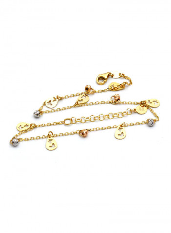 18 Karat Gold Butterfly Rosary Anklet Gold