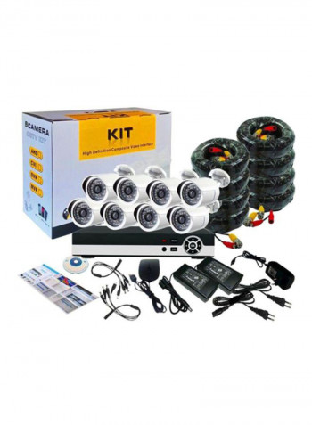 8-Piece Night Vision Outdoor Camera With DVR