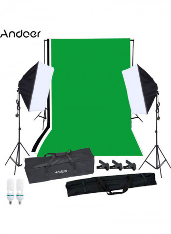 14-Piece Photography Softbox Lighting Kit Green/Black/White
