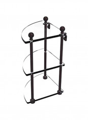 Mambo Collection 3 Tiered Corner Glass Shelf Clear/Black