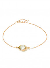 18 Karat Rose Gold Green Amethyst Single Stone Bracelet