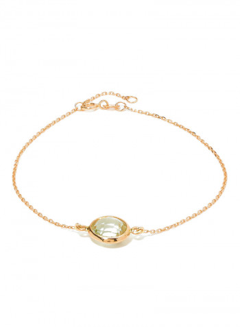 18 Karat Rose Gold Green Amethyst Single Stone Bracelet