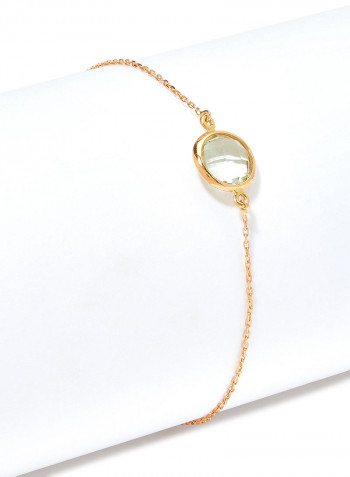 18 Karat Rose Gold Green Amethyst Single Stone Bracelet