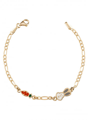 18K Gold Rabbit Chain Bracelet
