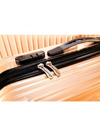 3-Piece Arabic Style Trolley Luggage Set With Scale And Tracker Gold