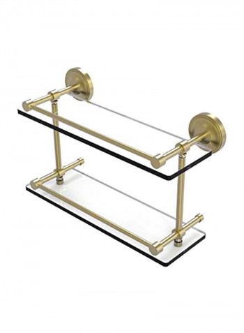 Prestige Regal Double Tier Bathroom Shelf Gold/Clear 16inch