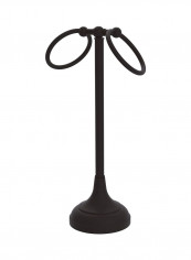 Vanity Top Collection 2-Ring Towel Holder Stand Brown 5x20x5.5inch