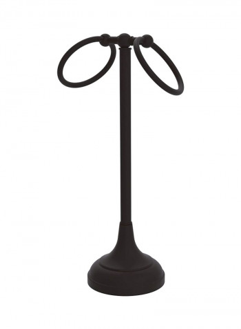 Vanity Top Collection 2-Ring Towel Holder Stand Brown 5x20x5.5inch