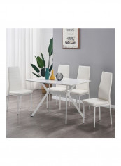 4-Seater Dining Set White 120 x 76cm