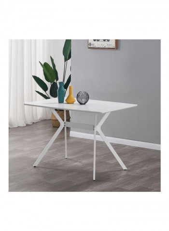4-Seater Dining Set White 120 x 76cm