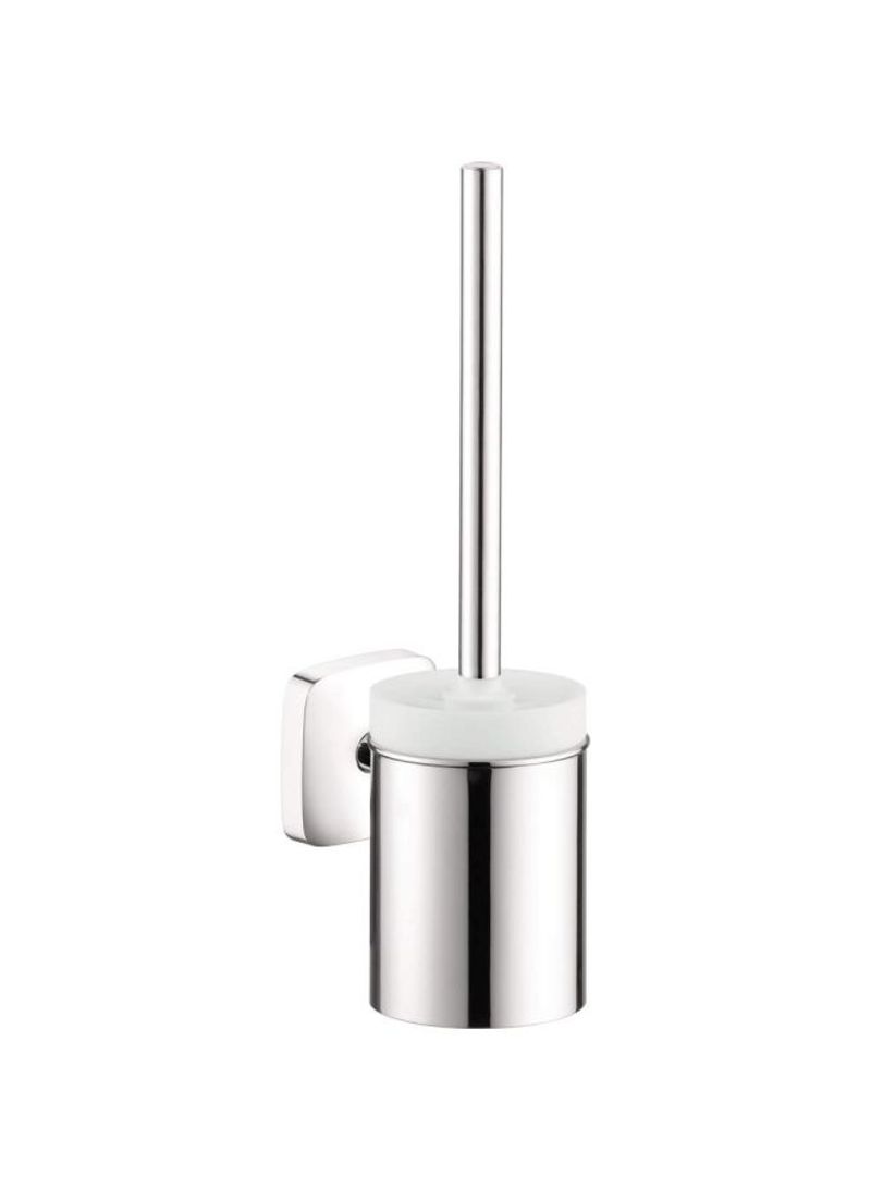 Toilet Brush With Holder Silver/white 4.8x3.2x15.2inch