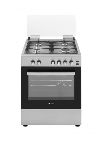 4-Burner Stainless Steel Gas Cooker Grey/Black