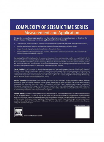 Complexity Of Seismic Time Series Paperback 1st Edition