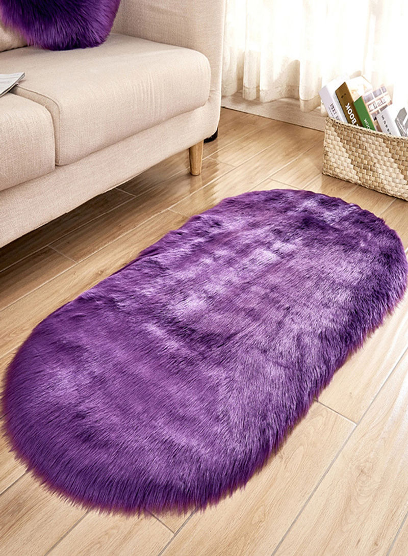Fluffy Design Solid Color Comfortable Area Rug Purple 190x190centimeter