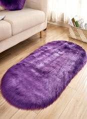 Fluffy Design Solid Color Comfortable Area Rug Purple 190x190centimeter