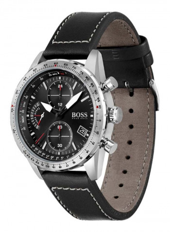 Men's Pilot Edition Chrono Water Resistance Leather Analog Watch 1513853