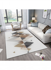 Geometry Pattern Print Living Room Rug White 160x230centimeter