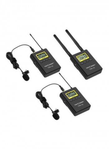 Professional Wireless Video Recording Lavalier Lapel Microphone Mic CM-10 Black
