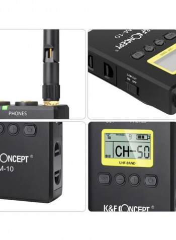 Professional Wireless Video Recording Lavalier Lapel Microphone Mic CM-10 Black