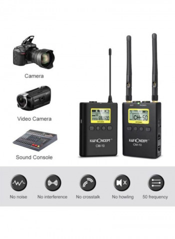 Professional Wireless Video Recording Lavalier Lapel Microphone Mic CM-10 Black