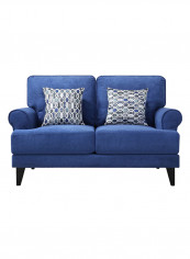 Ibiza 2-Seater Sofa With 2-Cushions Blue 86x140cm
