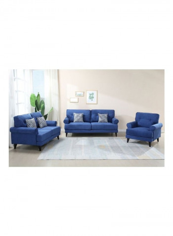 Ibiza 2-Seater Sofa With 2-Cushions Blue 86x140cm