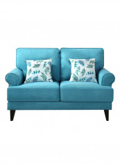 Ibiza 2-Seater Sofa With 2-Cushions Blue 86x140cm