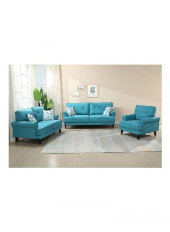 Ibiza 2-Seater Sofa With 2-Cushions Blue 86x140cm
