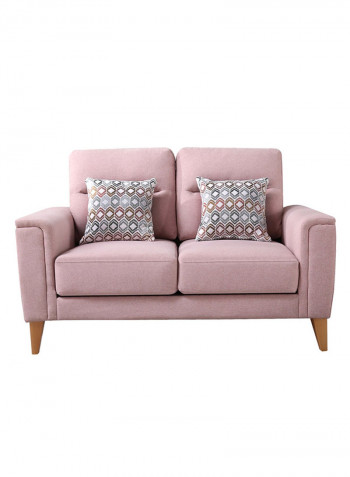Lima 2-Seater Sofa With 2-Cushions Pink 86x140cm