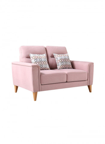 Lima 2-Seater Sofa With 2-Cushions Pink 86x140cm