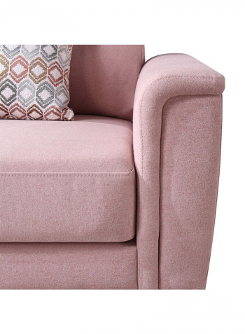 Lima 2-Seater Sofa With 2-Cushions Pink 86x140cm