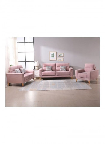 Lima 2-Seater Sofa With 2-Cushions Pink 86x140cm