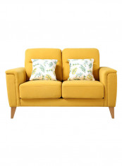 Lima 2-Seater Sofa With 2-Cushions Yellow 86x140cm