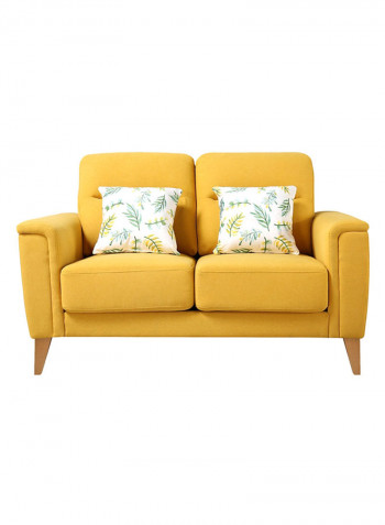 Lima 2-Seater Sofa With 2-Cushions Yellow 86x140cm