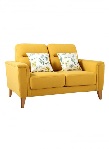 Lima 2-Seater Sofa With 2-Cushions Yellow 86x140cm