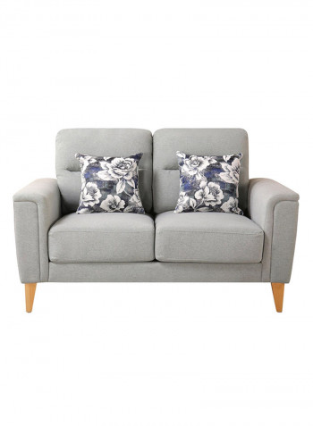 Lima 2-Seater Sofa With 2-Cushions Grey 86x140cm
