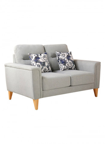 Lima 2-Seater Sofa With 2-Cushions Grey 86x140cm