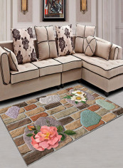 Flower Pattern Living Room Carpet Multicolour 160x230centimeter